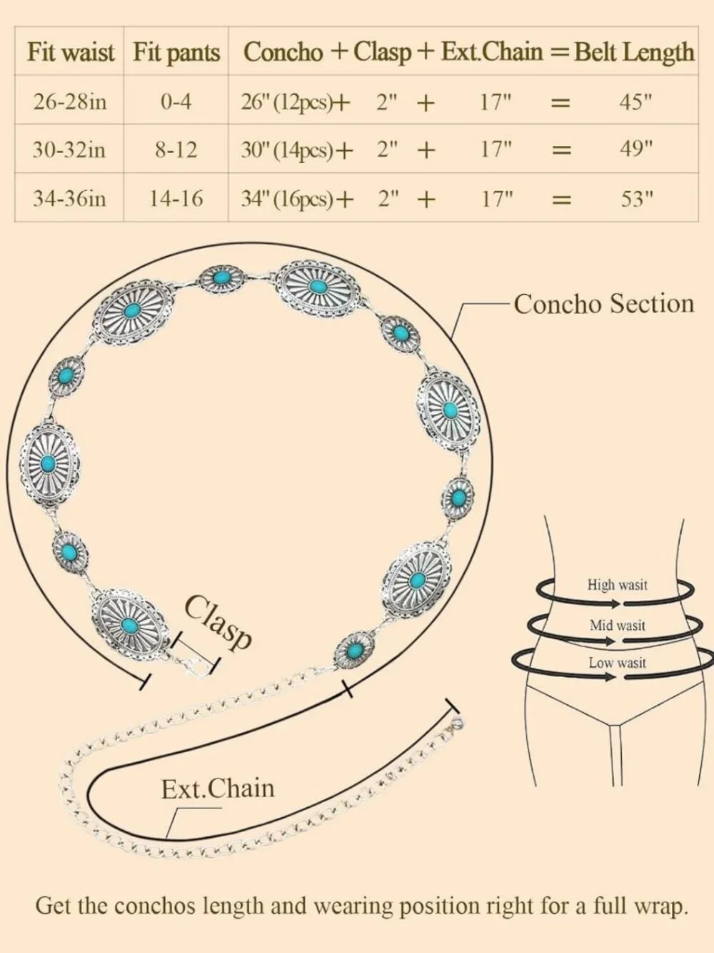 Stylish Western Metal Concho Belt for Women - Perfect for Dresses, Jeans